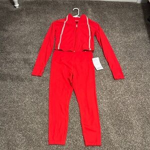 Athleta salutation cropped jacket with matching leggings